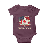 Canada The 51st State Baby Onesie Canadian Maple American Flag