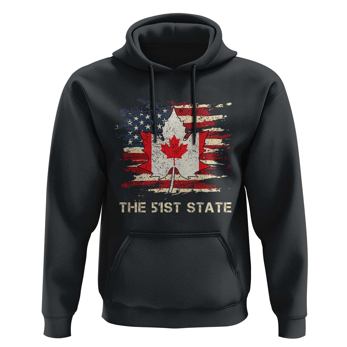 Canada The 51st State Hoodie Canadian Maple American Flag