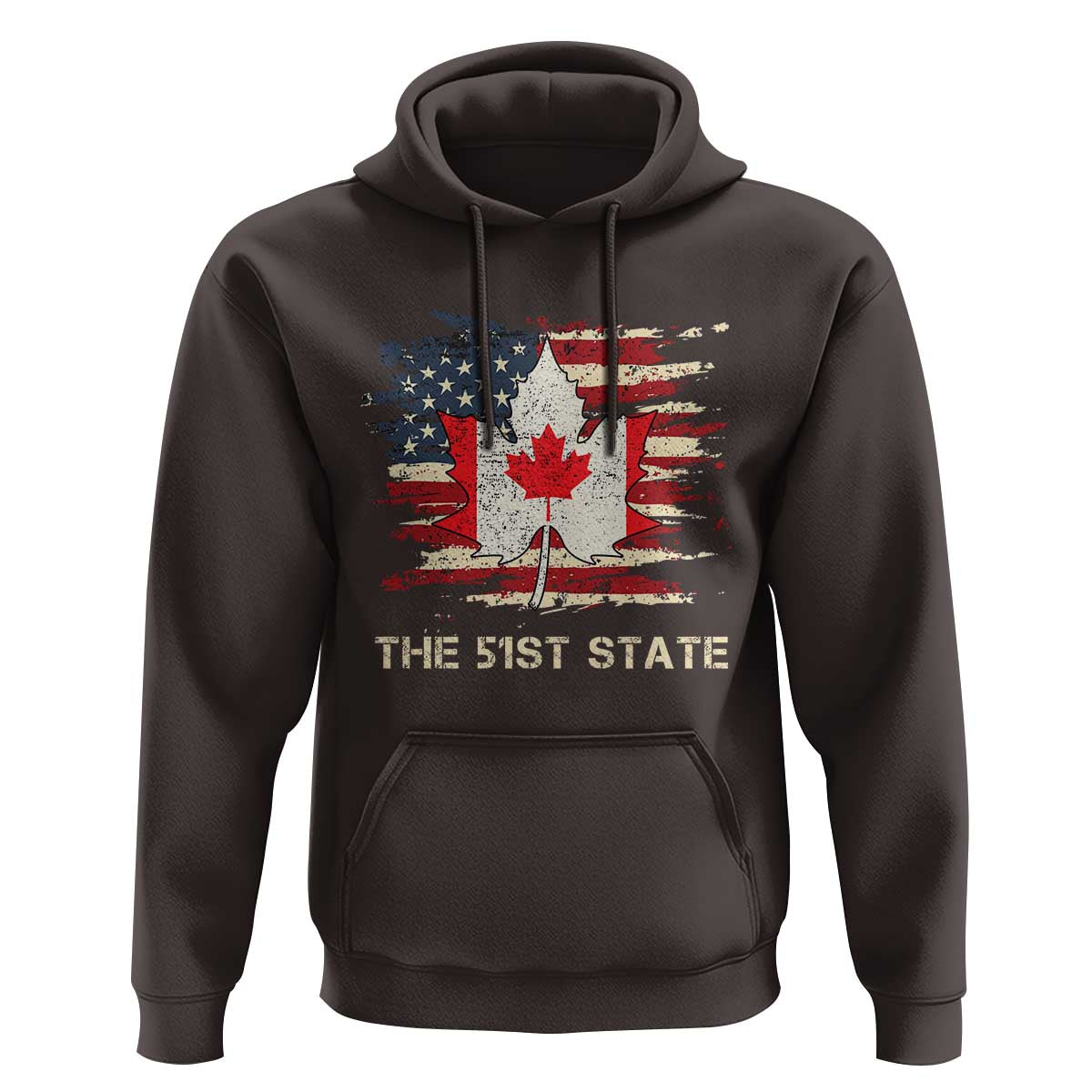 Canada The 51st State Hoodie Canadian Maple American Flag