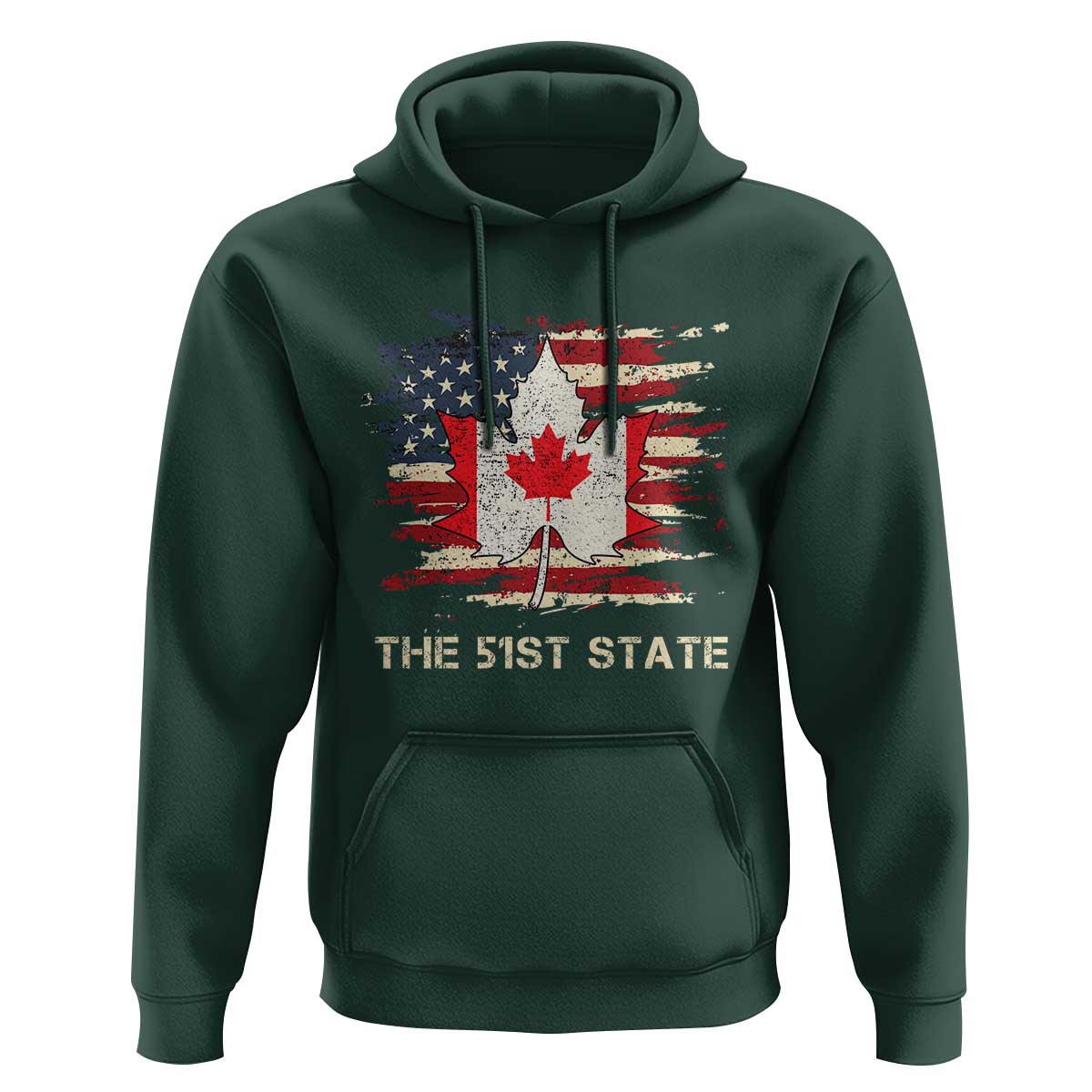 Canada The 51st State Hoodie Canadian Maple American Flag