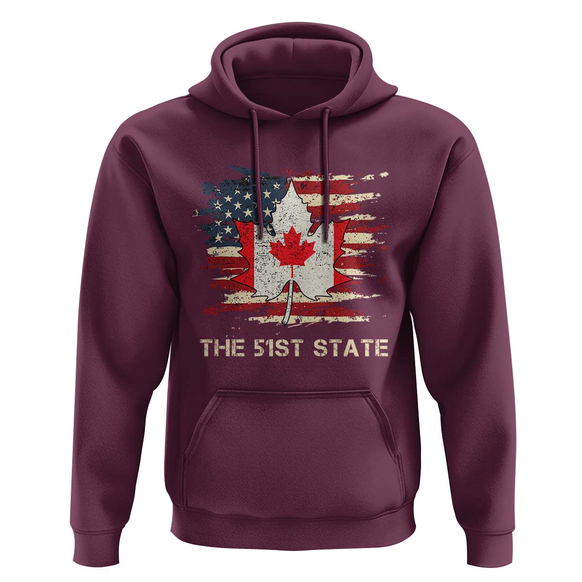 Canada The 51st State Hoodie Canadian Maple American Flag