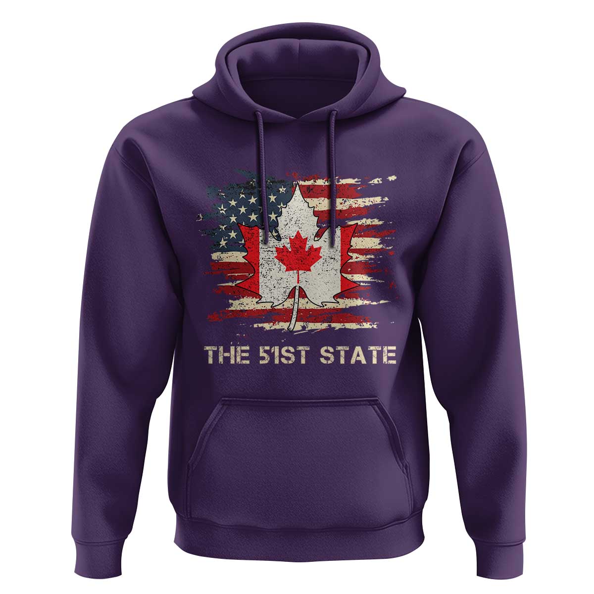 Canada The 51st State Hoodie Canadian Maple American Flag