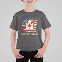 Canada The 51st State T Shirt For Kid Canadian Maple American Flag