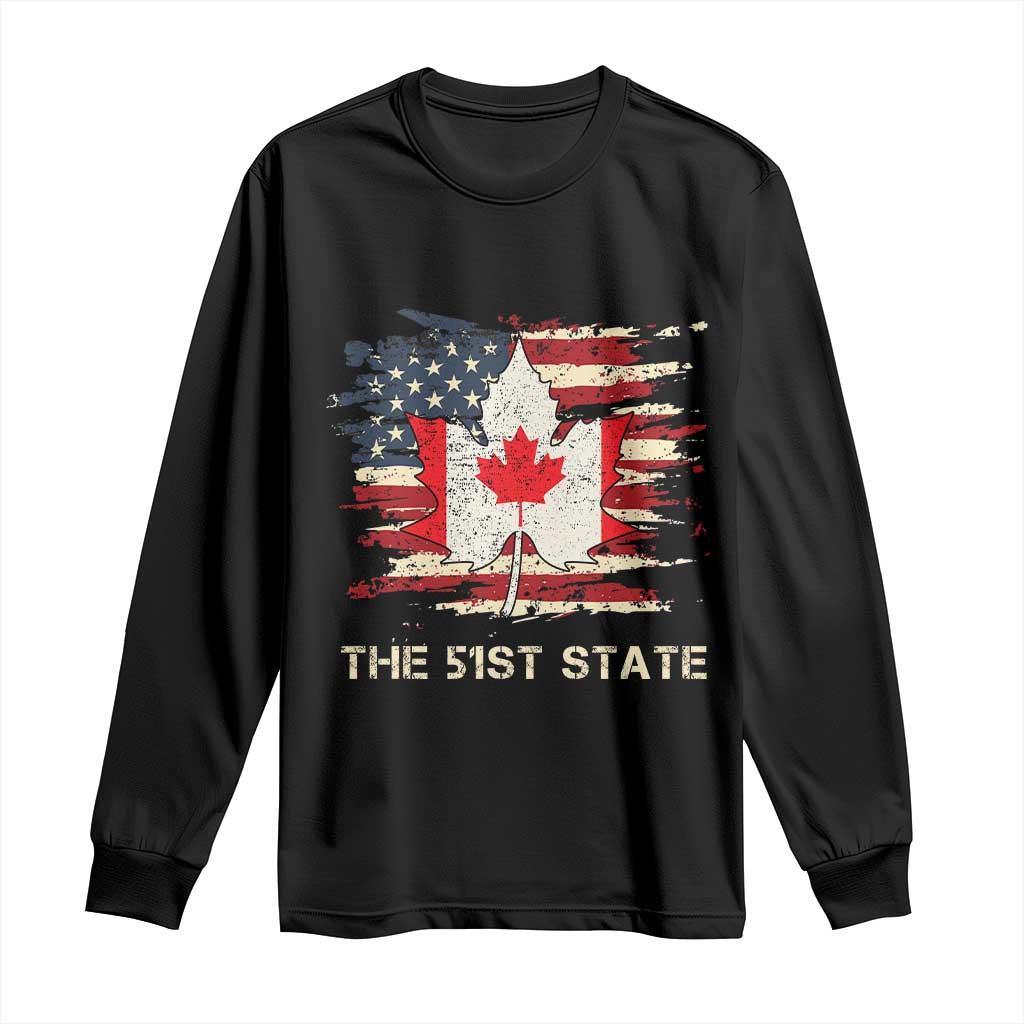 Canada The 51st State Long Sleeve Shirt Canadian Maple American Flag