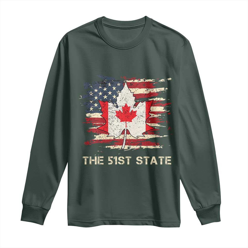 Canada The 51st State Long Sleeve Shirt Canadian Maple American Flag