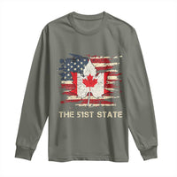 Canada The 51st State Long Sleeve Shirt Canadian Maple American Flag