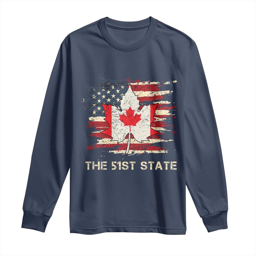 Canada The 51st State Long Sleeve Shirt Canadian Maple American Flag