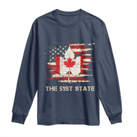 Canada The 51st State Long Sleeve Shirt Canadian Maple American Flag