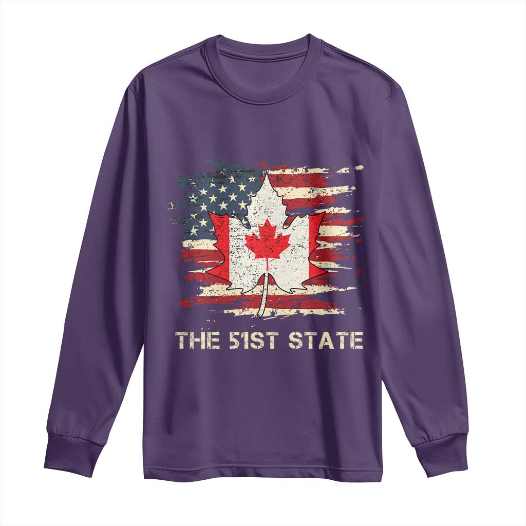 Canada The 51st State Long Sleeve Shirt Canadian Maple American Flag