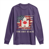 Canada The 51st State Long Sleeve Shirt Canadian Maple American Flag