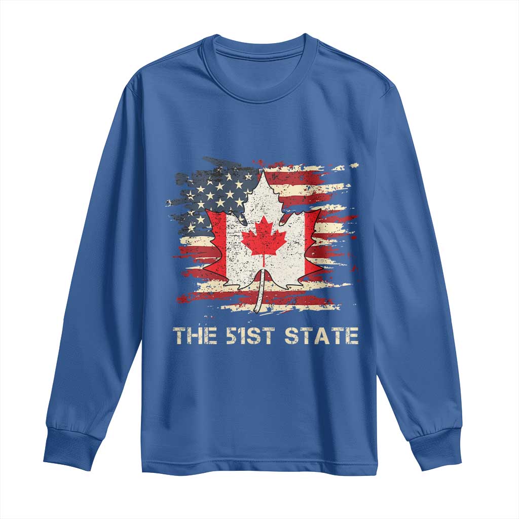 Canada The 51st State Long Sleeve Shirt Canadian Maple American Flag