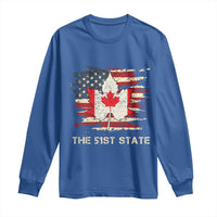 Canada The 51st State Long Sleeve Shirt Canadian Maple American Flag