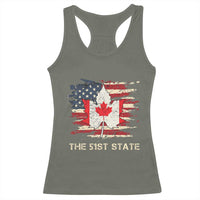 Canada The 51st State Racerback Tank Top Canadian Maple American Flag