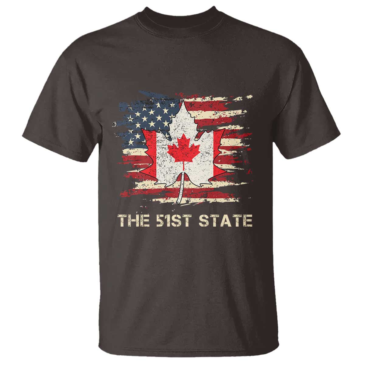 Canada The 51st State T Shirt Canadian Maple American Flag