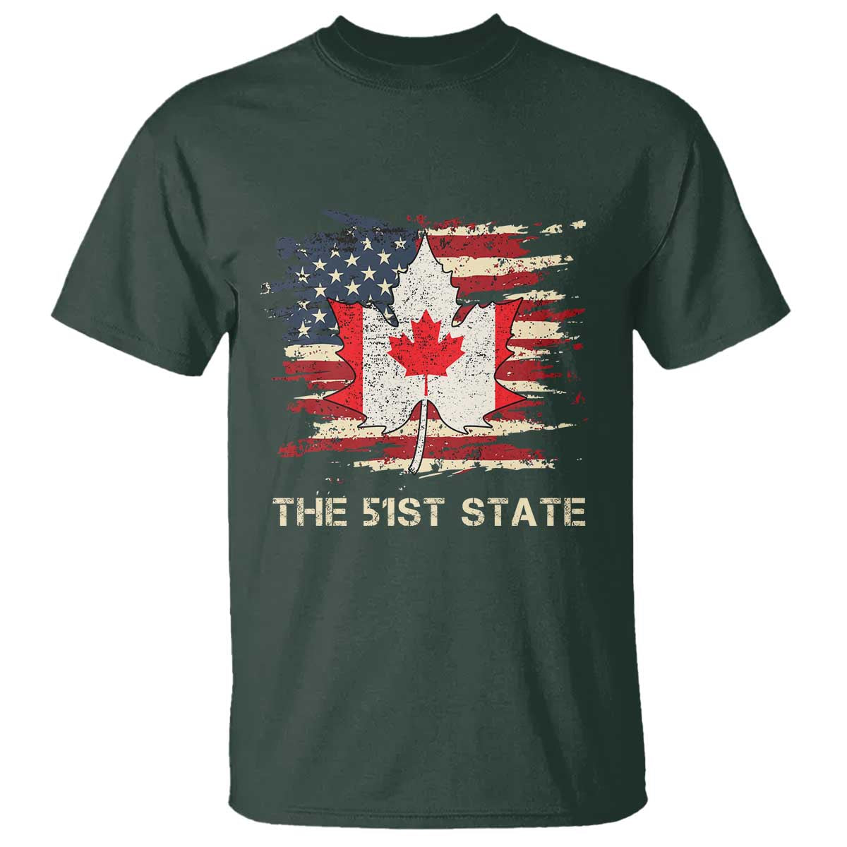Canada The 51st State T Shirt Canadian Maple American Flag