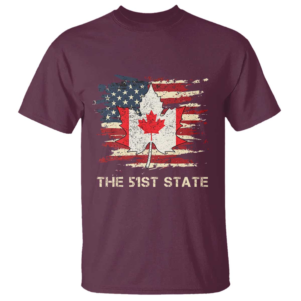 Canada The 51st State T Shirt Canadian Maple American Flag
