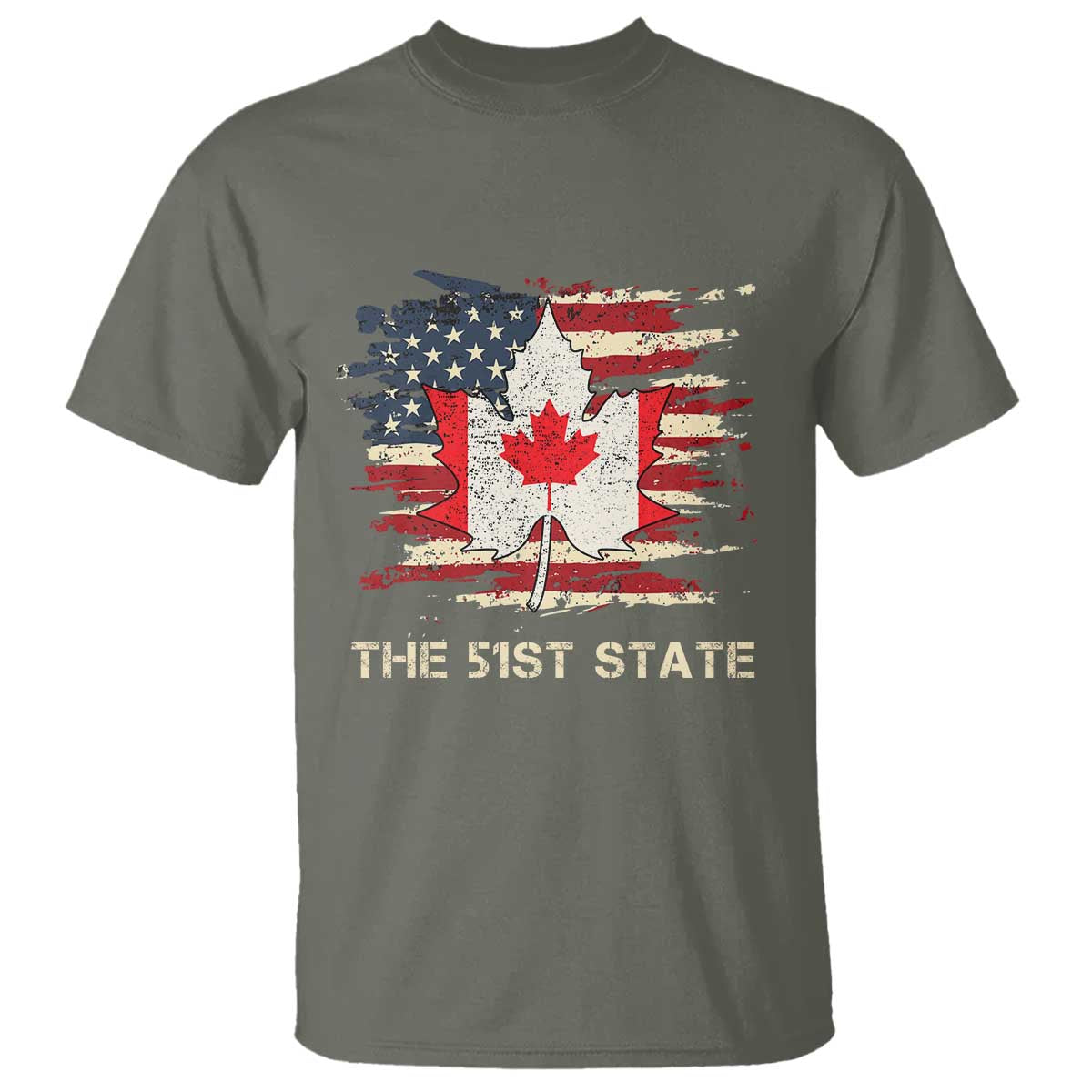 Canada The 51st State T Shirt Canadian Maple American Flag