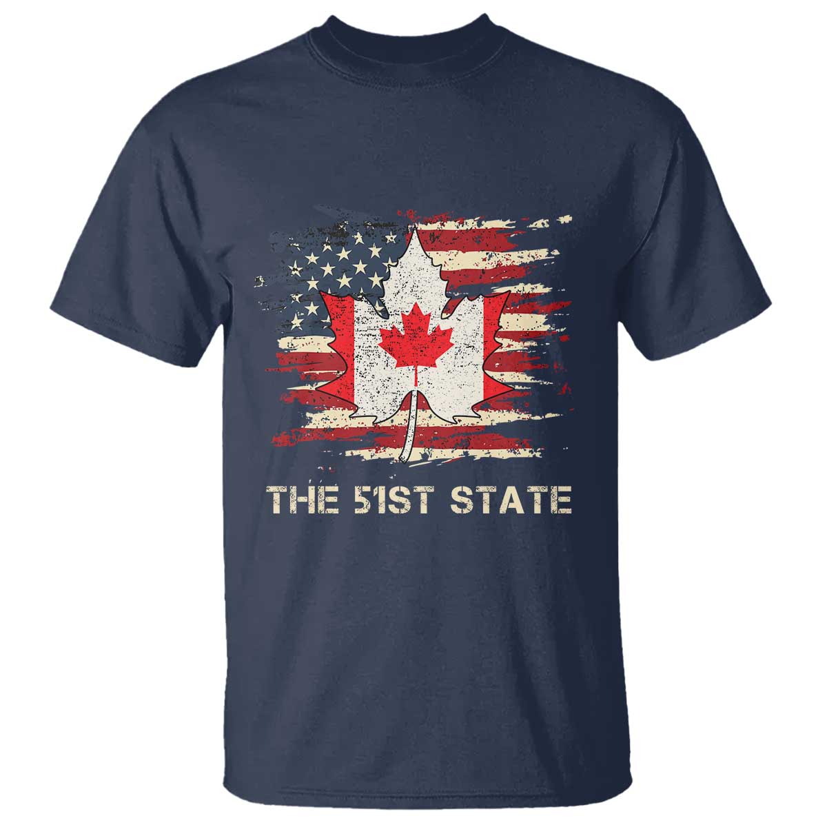 Canada The 51st State T Shirt Canadian Maple American Flag