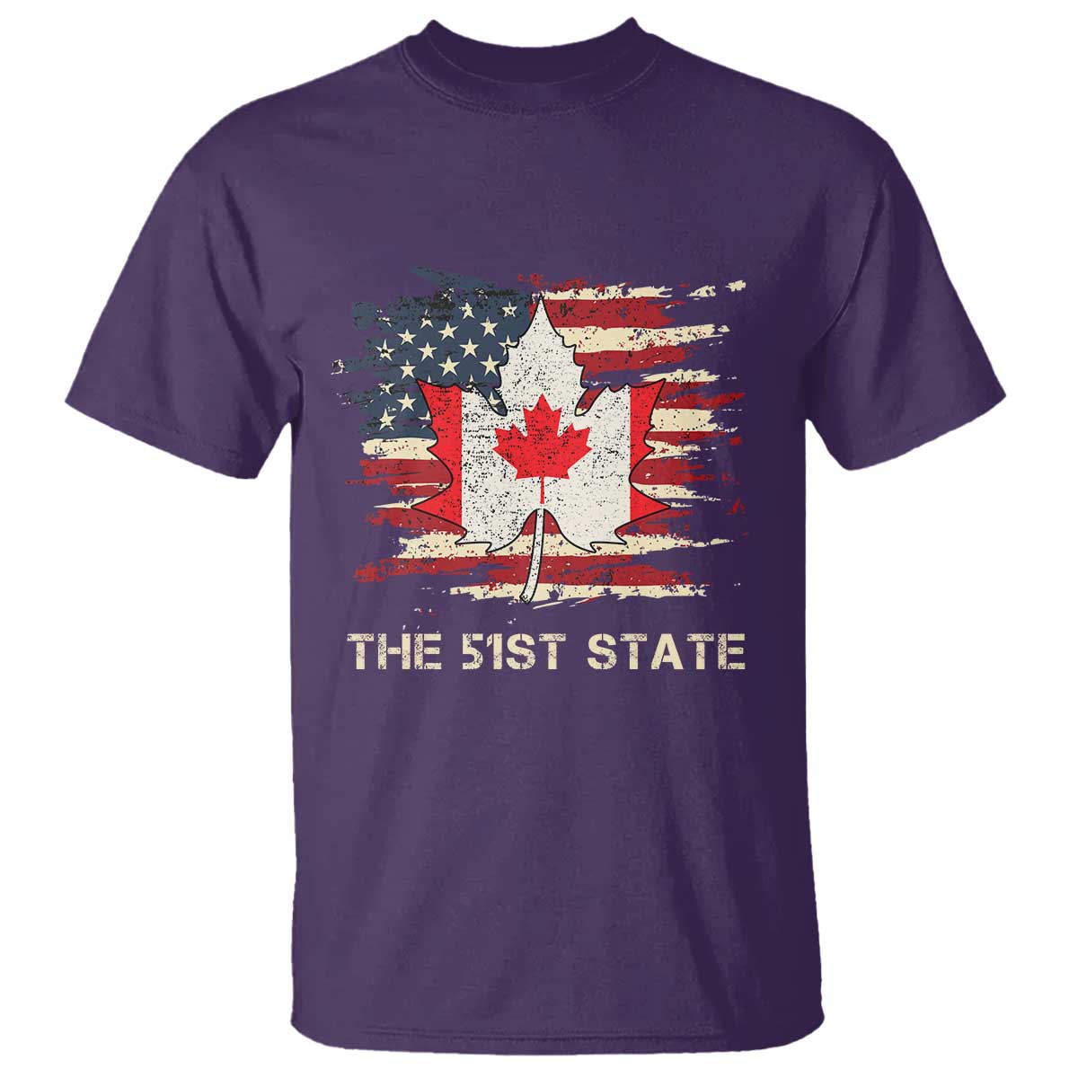 Canada The 51st State T Shirt Canadian Maple American Flag