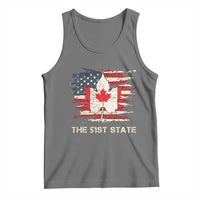 Canada The 51st State Tank Top Canadian Maple American Flag