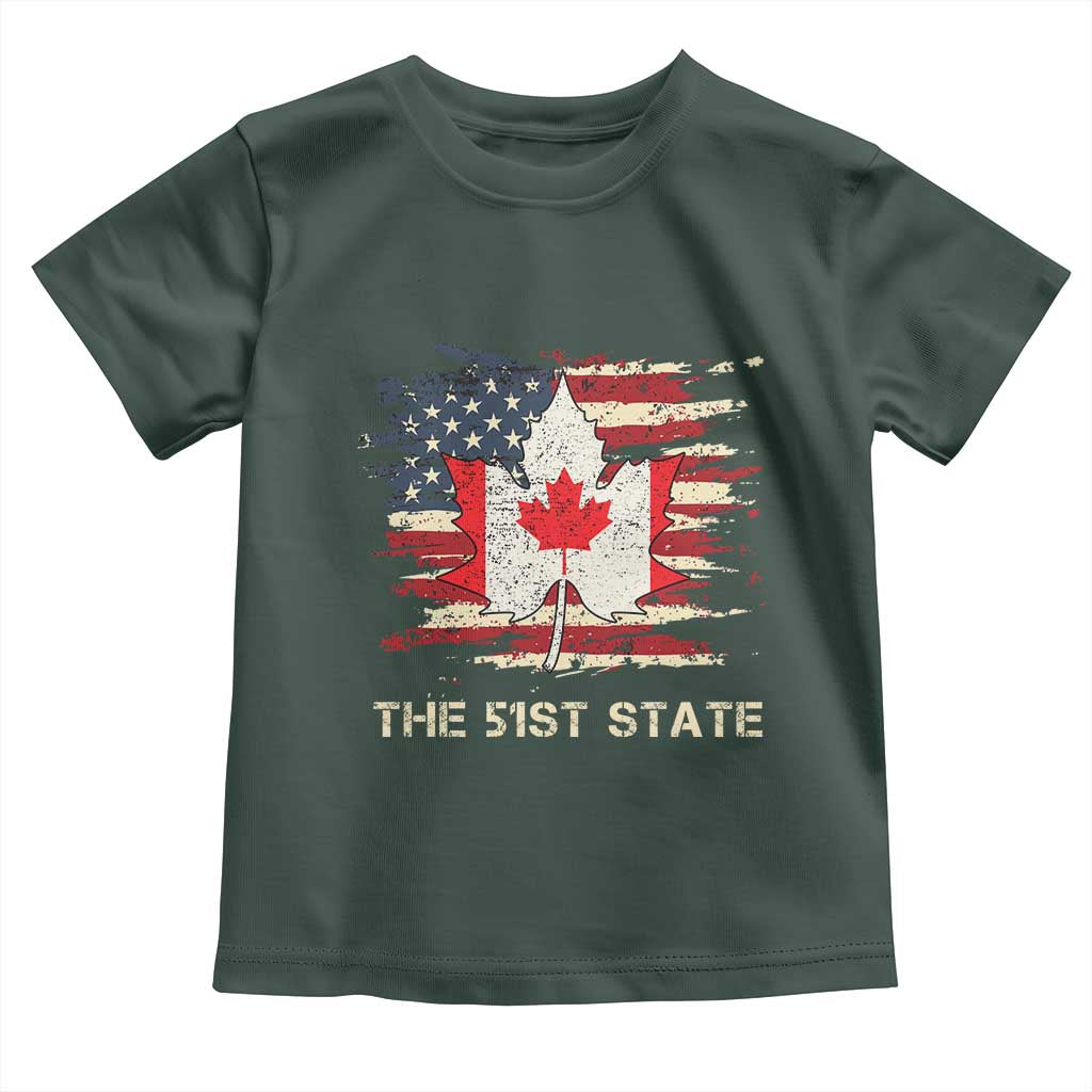 Canada The 51st State Toddler T Shirt Canadian Maple American Flag