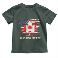 Canada The 51st State Toddler T Shirt Canadian Maple American Flag