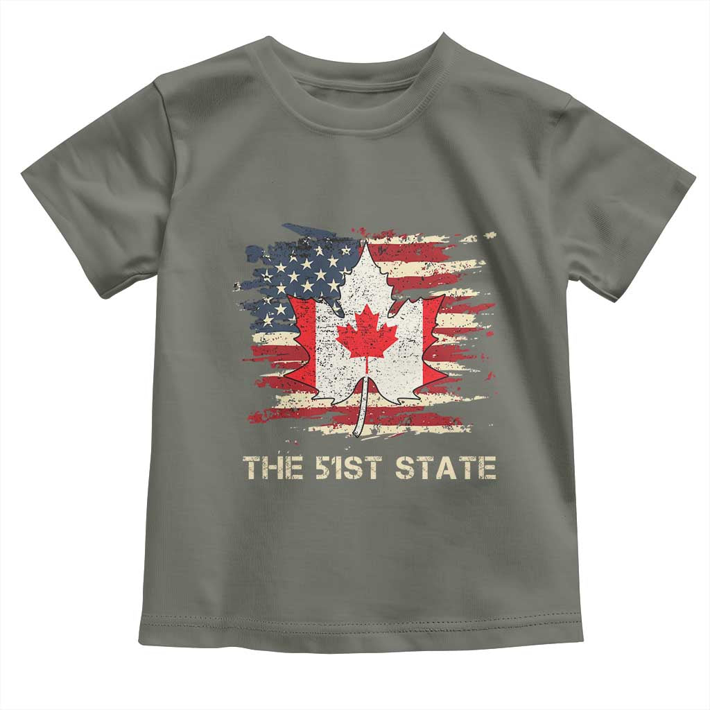 Canada The 51st State Toddler T Shirt Canadian Maple American Flag