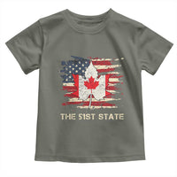 Canada The 51st State Toddler T Shirt Canadian Maple American Flag