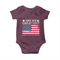 Are We Great Yet Baby Onesie Cause I Just Feel Embarrassed American Flag