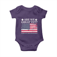 Are We Great Yet Baby Onesie Cause I Just Feel Embarrassed American Flag