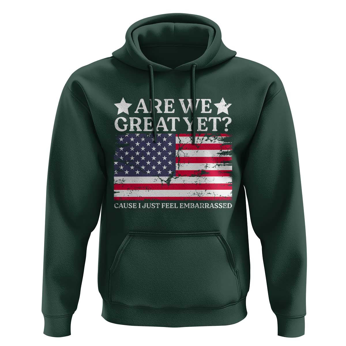 Are We Great Yet Hoodie Cause I Just Feel Embarrassed American Flag