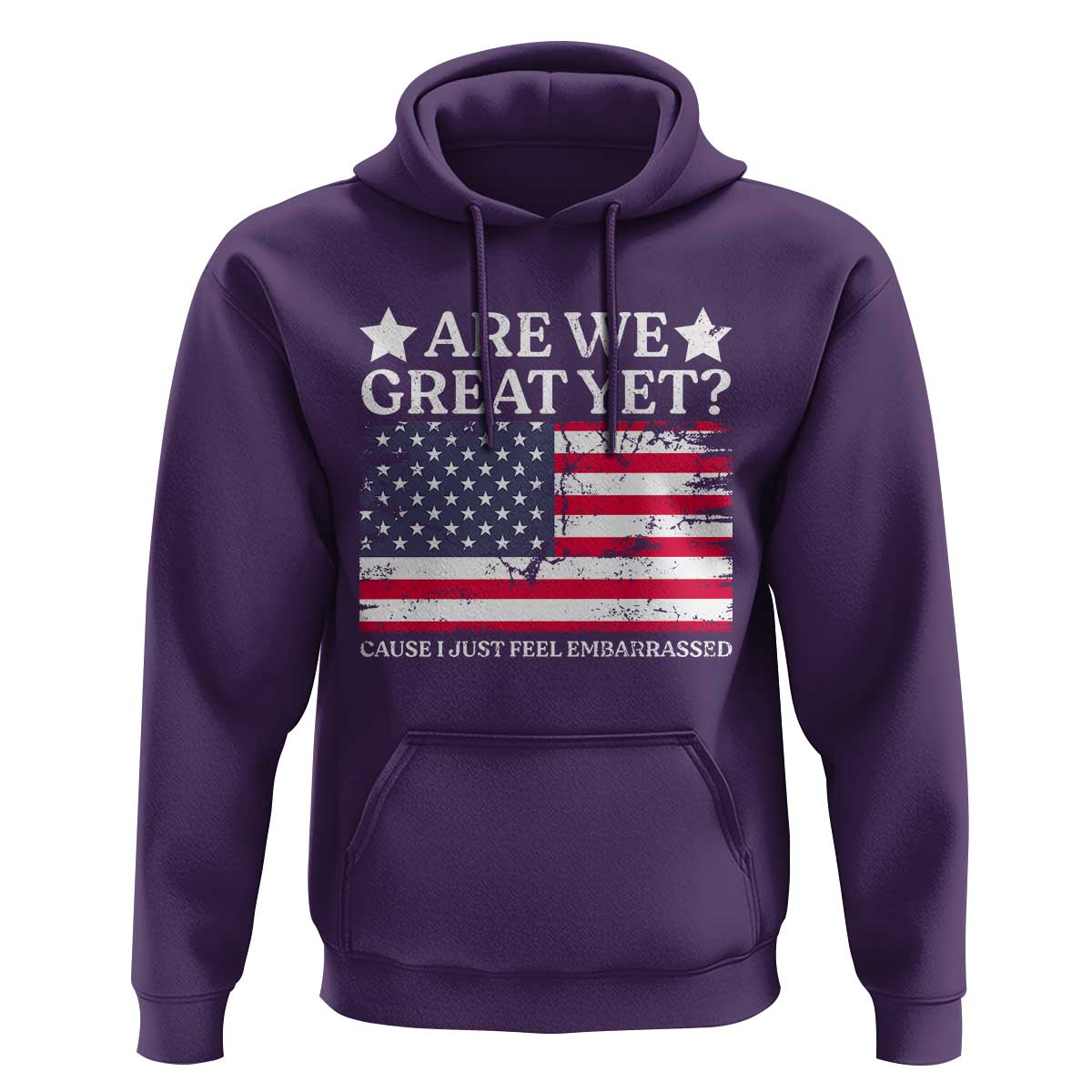Are We Great Yet Hoodie Cause I Just Feel Embarrassed American Flag