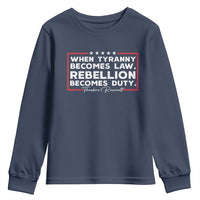 Theodore Roosevelt Youth Sweatshirt When Tyranny Becomes Law Rebellion Becomes Duty