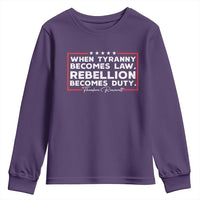 Theodore Roosevelt Youth Sweatshirt When Tyranny Becomes Law Rebellion Becomes Duty