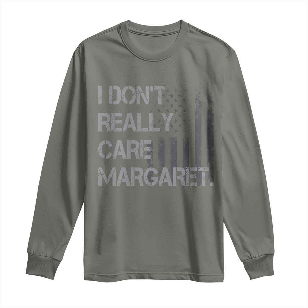 JD Vance Long Sleeve Shirt I Don't Really Care Margaret American Flag