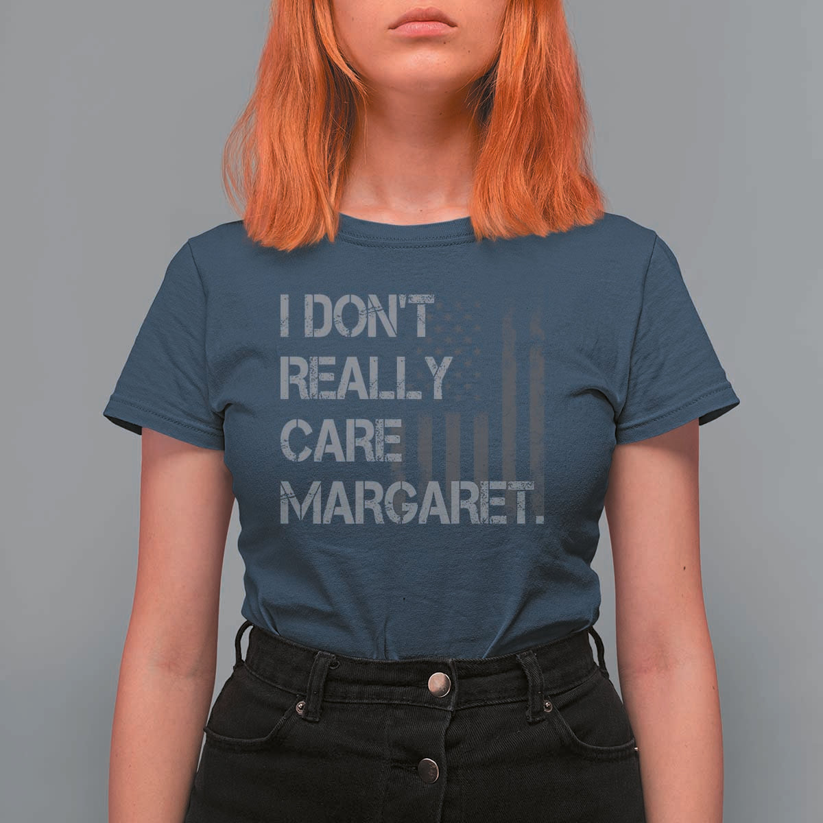 JD Vance T Shirt For Women I Don't Really Care Margaret American Flag