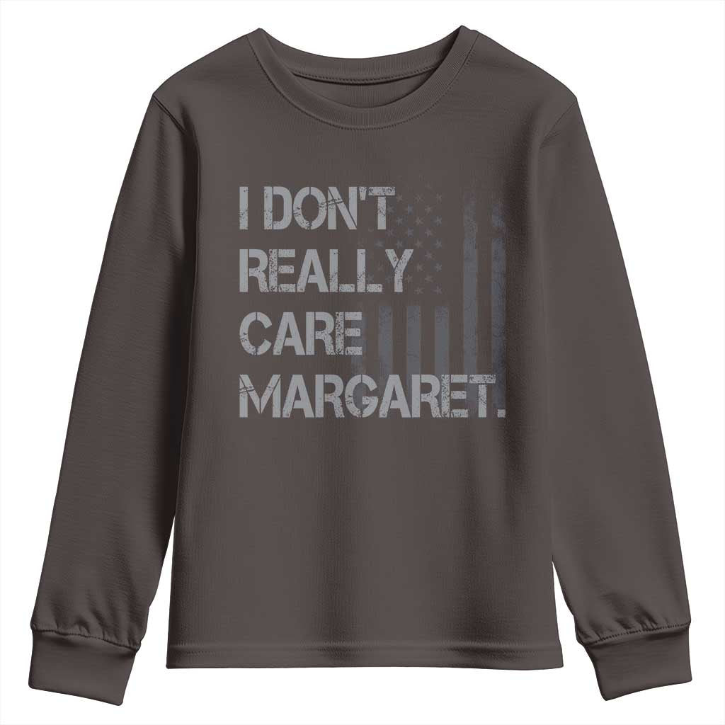 JD Vance Youth Sweatshirt I Don't Really Care Margaret American Flag