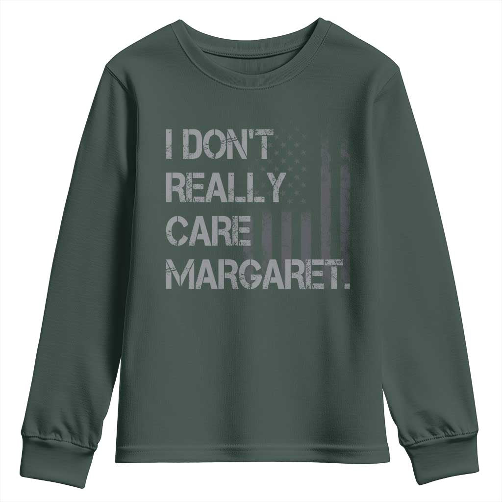 JD Vance Youth Sweatshirt I Don't Really Care Margaret American Flag