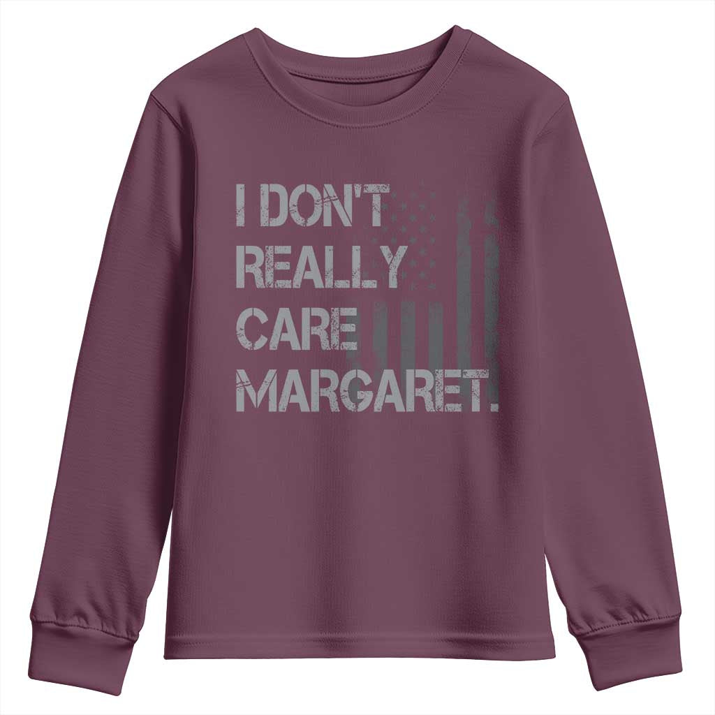 JD Vance Youth Sweatshirt I Don't Really Care Margaret American Flag