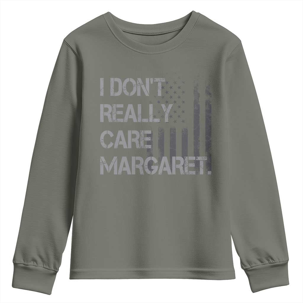 JD Vance Youth Sweatshirt I Don't Really Care Margaret American Flag