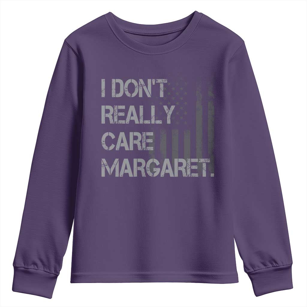 JD Vance Youth Sweatshirt I Don't Really Care Margaret American Flag