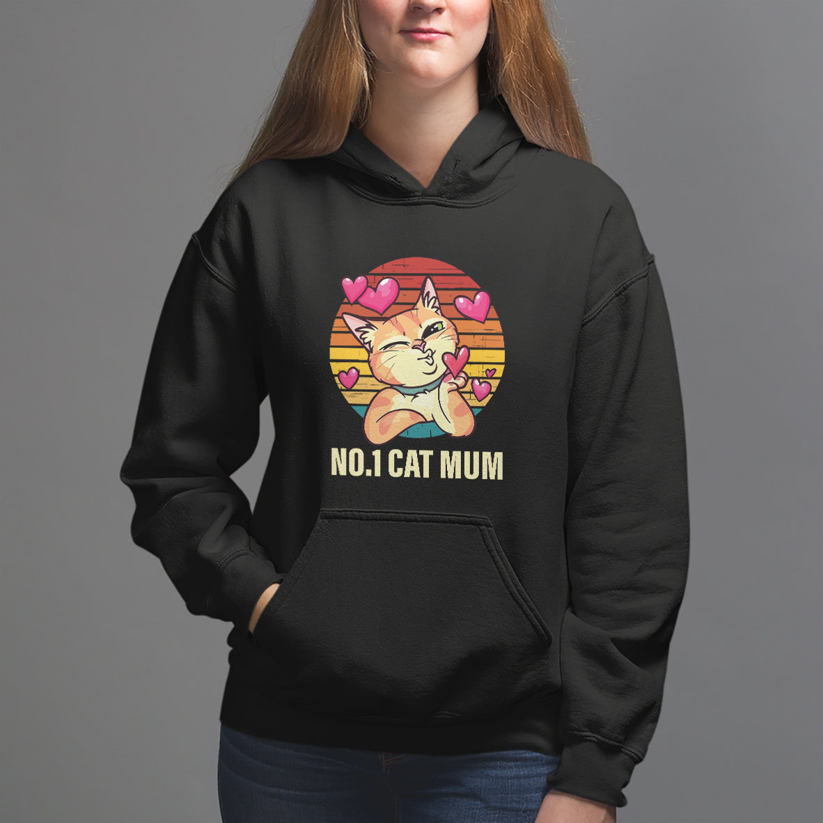 Mother's Day Cat Lover Hoodie No.1 Cat Mum Mother Of Cats - Wonder Print Shop
