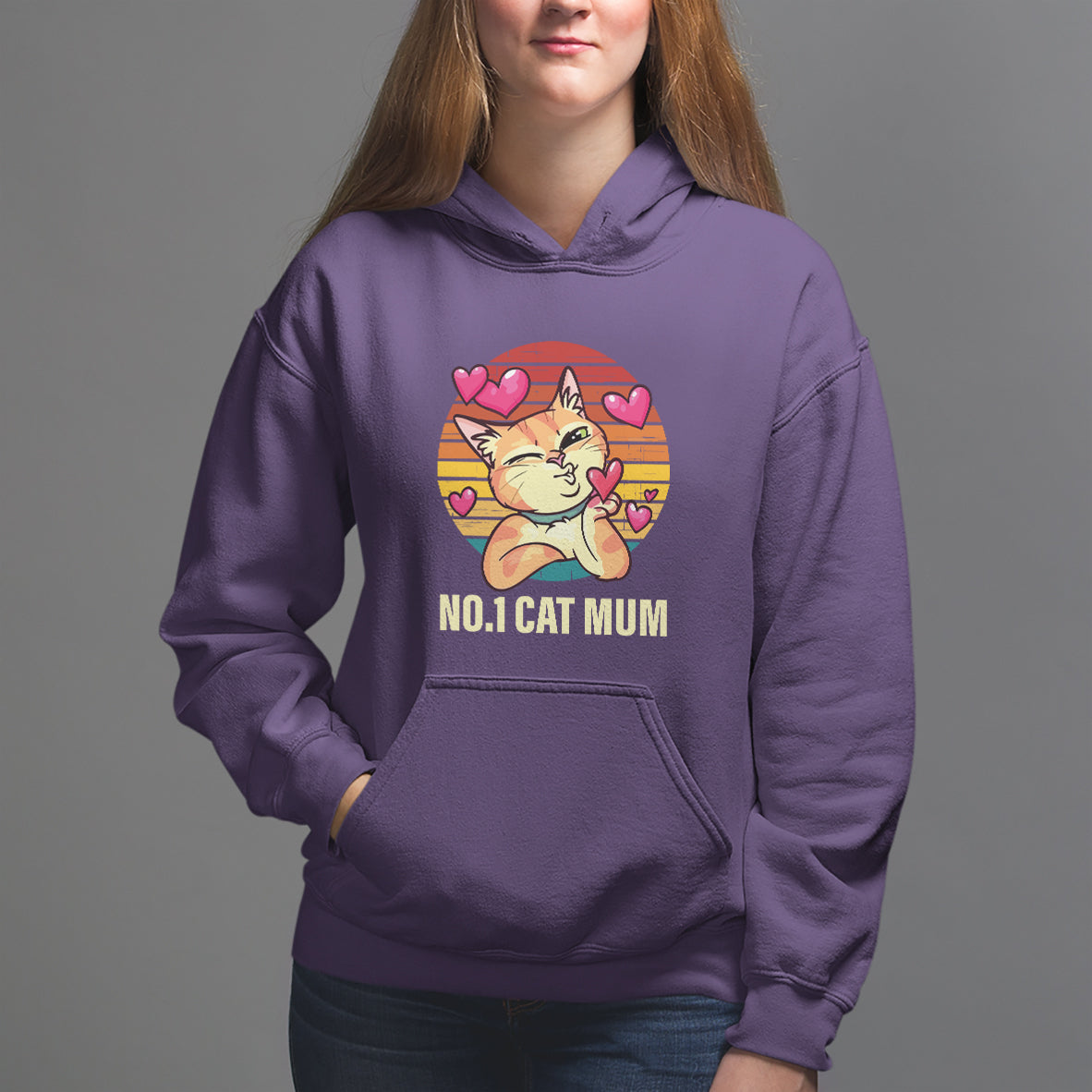 Mother's Day Cat Lover Hoodie No.1 Cat Mum Mother Of Cats - Wonder Print Shop