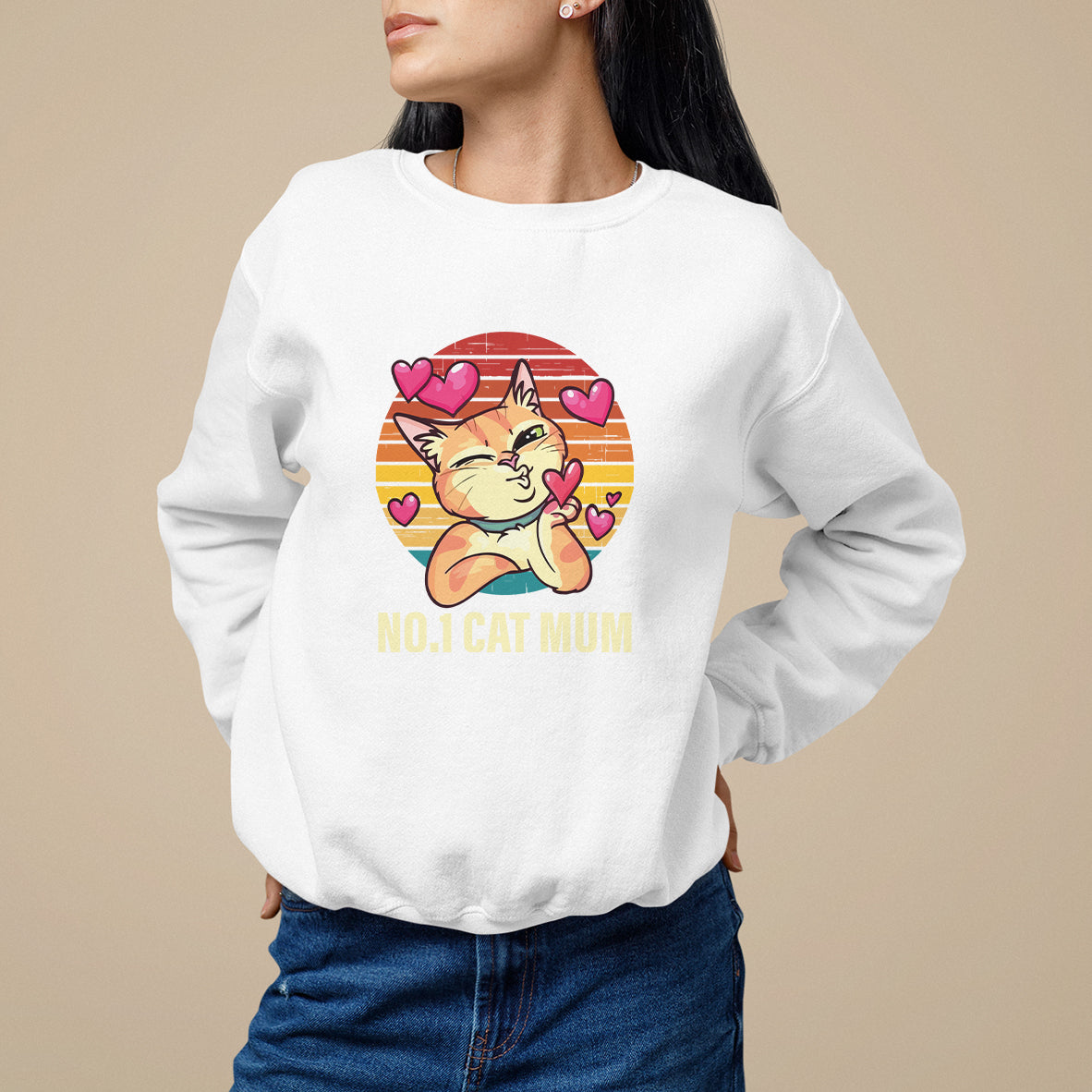 Mother's Day Cat Lover Sweatshirt No.1 Cat Mum Mother Of Cats - Wonder Print Shop