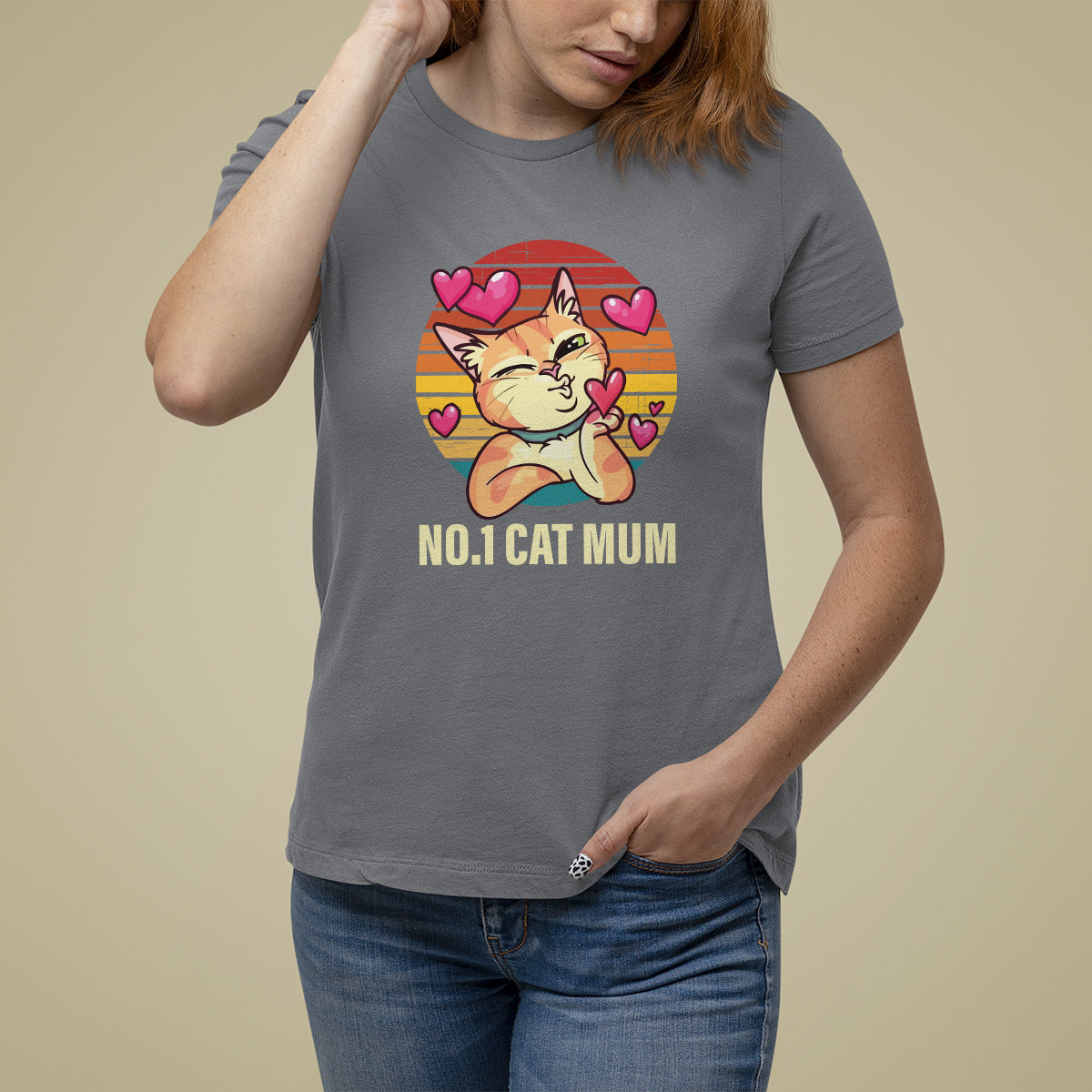 Mother's Day Cat Lover T Shirt For Women No.1 Cat Mum Mother Of Cats - Wonder Print Shop