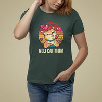 Mother's Day Cat Lover T Shirt For Women No.1 Cat Mum Mother Of Cats - Wonder Print Shop