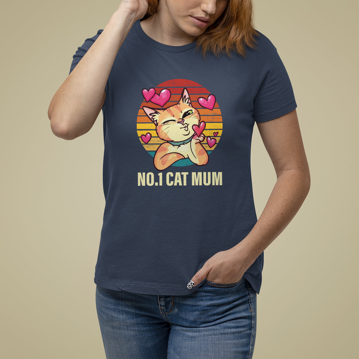 Mother's Day Cat Lover T Shirt For Women No.1 Cat Mum Mother Of Cats - Wonder Print Shop