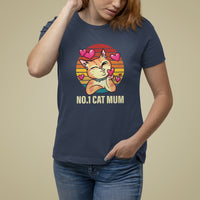 Mother's Day Cat Lover T Shirt For Women No.1 Cat Mum Mother Of Cats - Wonder Print Shop