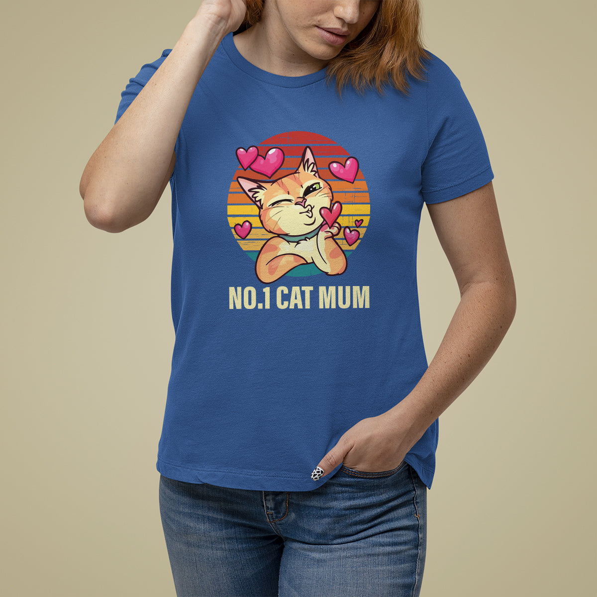 Mother's Day Cat Lover T Shirt For Women No.1 Cat Mum Mother Of Cats - Wonder Print Shop