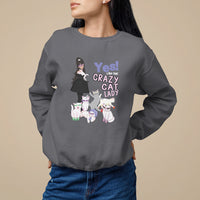 Mother's Day Cat Lover Sweatshirt Yes I Am The Crazy Cat Mom - Wonder Print Shop